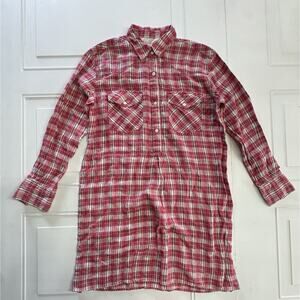 Current Elliott Pink Plaid Shirt Dress Size 0 (XS) Sleep Dress